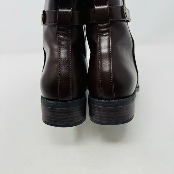 Ann Taylor Womens Ankle Leather Boots Round Toe Cherry Zipped Sides Sz 6.5 - Picture 9 of 15